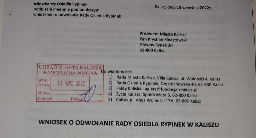 Około 500 mieszkańców Rypinka żąda odwołania Rady Osiedla