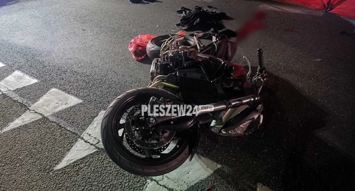 Wypadki drogowe, Kolejny motocyklista żyje tragiczny wypadek gminie Gołuchów - zdjęcie, fotografia