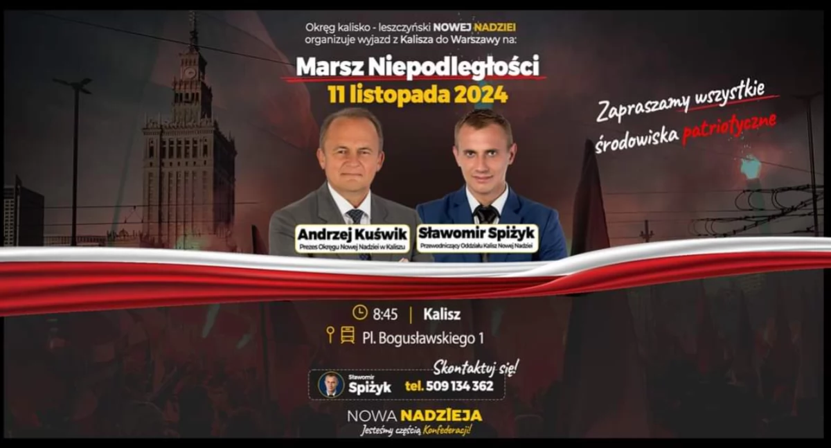 Święta i uroczystości , Konfederacja organizuje wyjazd Warszawy Marsz Niepodległości - zdjęcie, fotografia