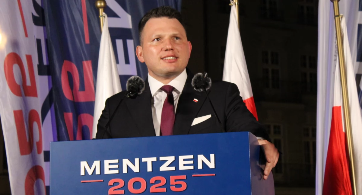 Polityka, Sławomir Mentzen Kaliszu Polacy zasługują prezydenta który będzie dbał polskie interesy zagraniczne - zdjęcie, fotografia