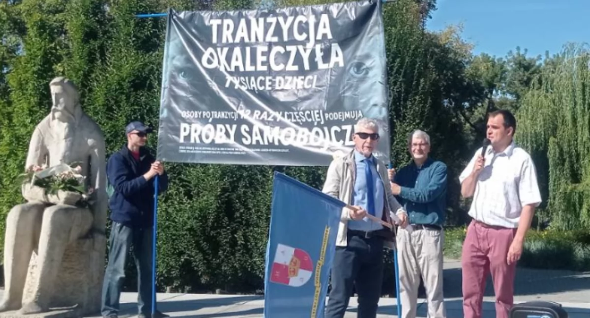 Szkoły i edukacja, Protestowali ostrzegali kaliszan przed edukacją zdrowotną sexedukacją zgodną - zdjęcie, fotografia