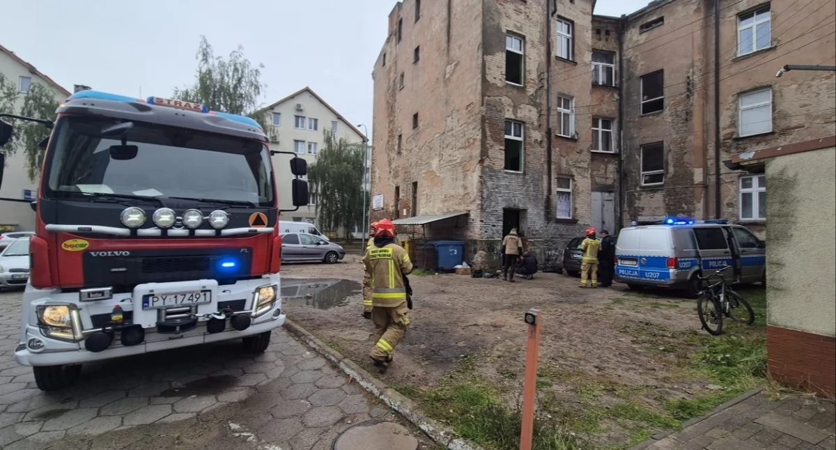 Pożary - interwencje Straży Pożarnej, Eksplozja butli gazem ulicy Dworcowej - zdjęcie, fotografia