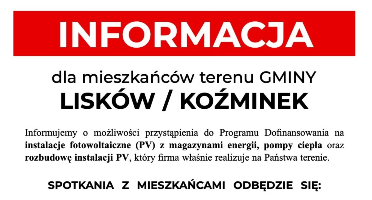 Tekst sponsorowany, Informacja mieszkańców terenu Gminy Lisków Koźminek - zdjęcie, fotografia