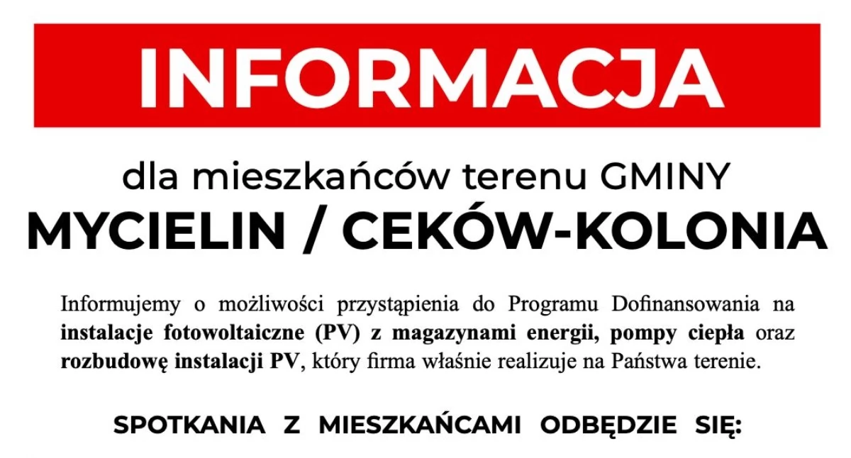 Tekst sponsorowany, Informacja mieszkańców terenu Gminy Mycielin Ceków Kolonia - zdjęcie, fotografia