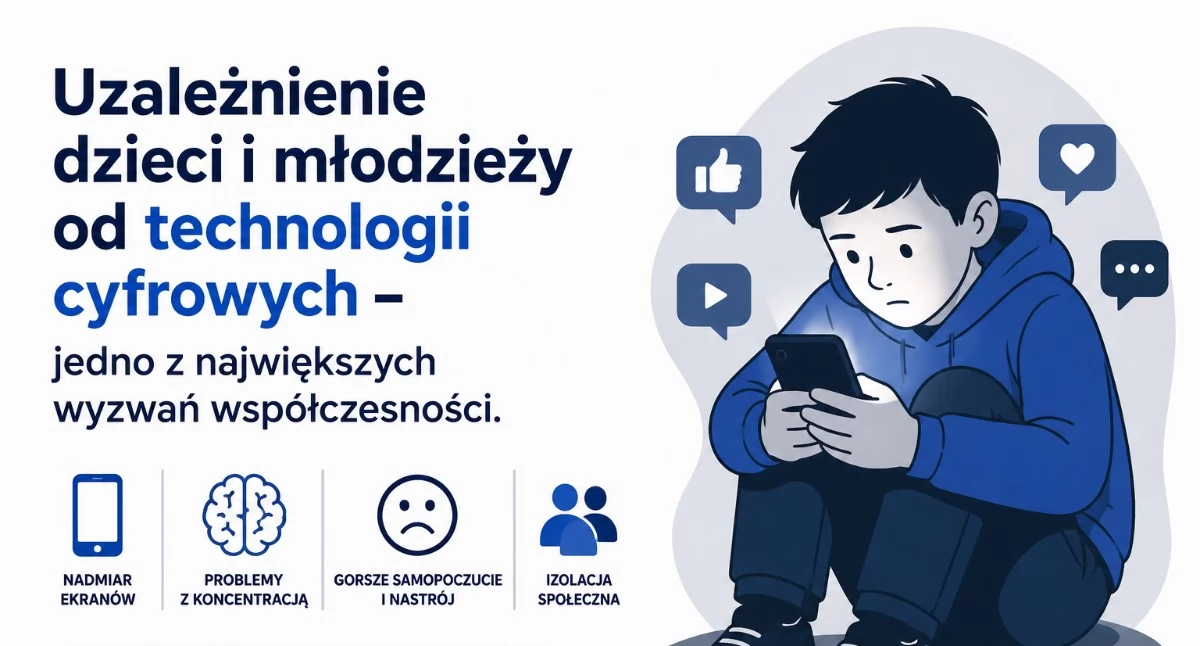 Polecane, Uzależnienie dzieci młodzieży technologii cyfrowych jedno największych wyzwań współczesności - zdjęcie, fotografia