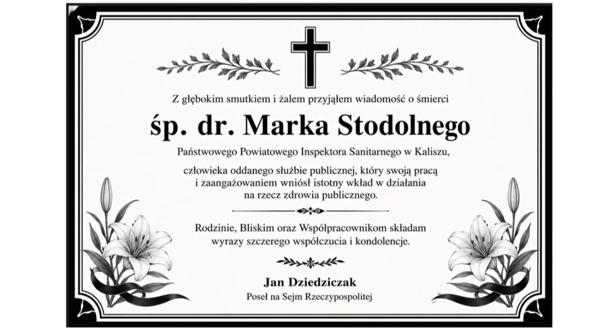 OGŁOSZENIA, Dziedziczak żegna Marka Stodolnego - zdjęcie, fotografia