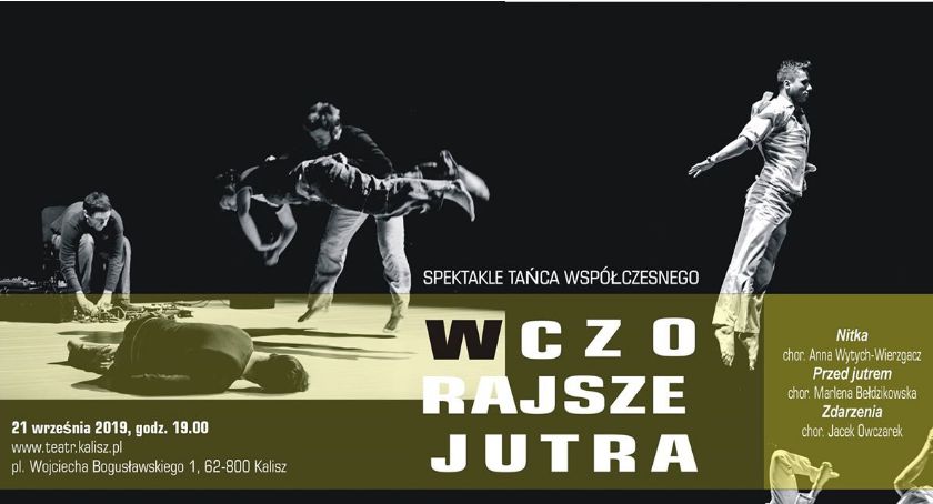 Zdjęcie to plakat promujący wydarzenie Wieczór Spektakli Tańca „Wczorajsze jutra”