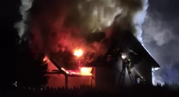 Pożar domu jednorodzinnego w gminie Koźminek