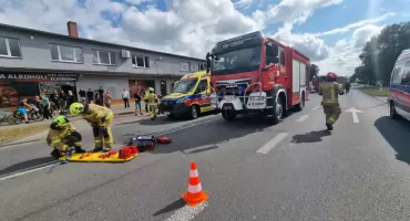 Wypadek z udziałem motocyklisty