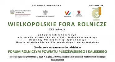 XIX Wielkopolskie Fora Rolnicze – 2026 rok