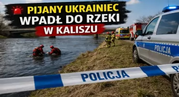 DRAMATYCZNA AKCJA W KALISZU. NIETRZEŹWY MĘŻCZYZNA WPADŁ DO RZEKI 