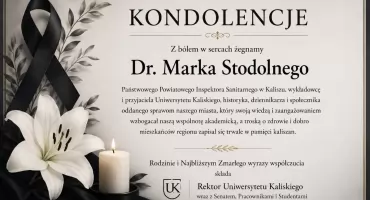 Kondolencje Uniwersytetu Kaliskiego po śmierci dr. Marka Stodolnego
